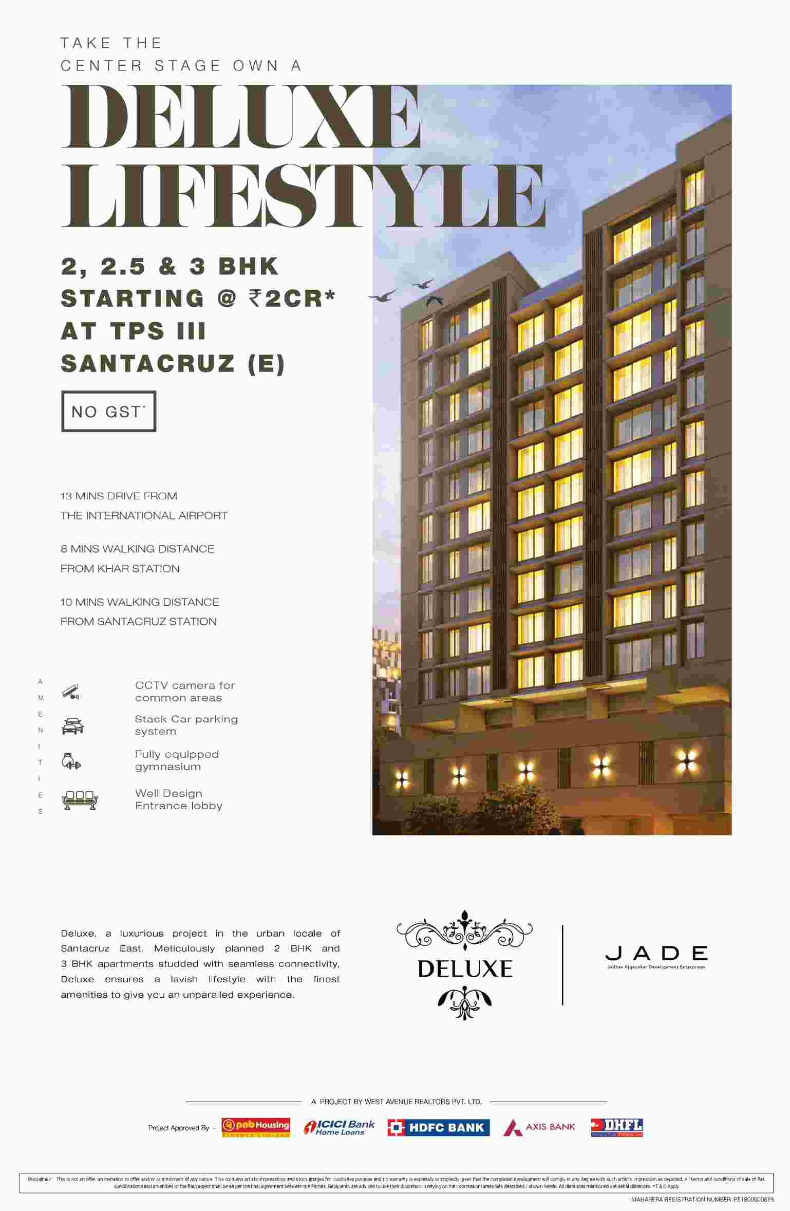 Book 2, 2.5 & 3 BHK starting @ 2 cr. in Jade Deluxe, Mumbai Update